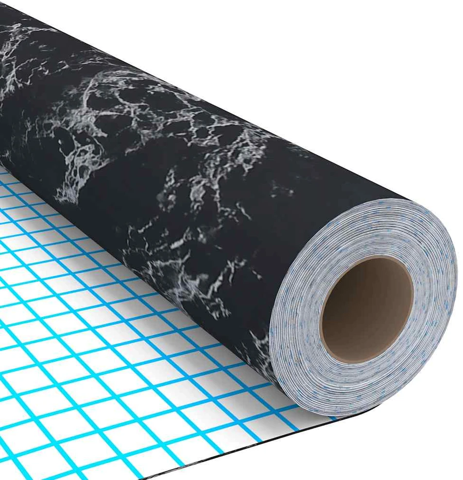Lipni plėvelė baldams, juoda, 500x90cm, PVC, akmens imitacija
