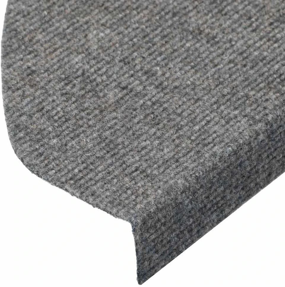 Lipnūs laiptų kilimėliai, 10vnt., pilki, 65x22,5x3,5cm