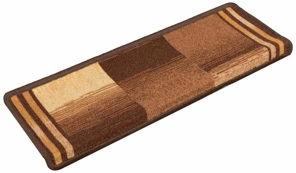 Lipnūs laiptų kilimėliai, 10vnt., rudos spalvos, 65x21x4cm