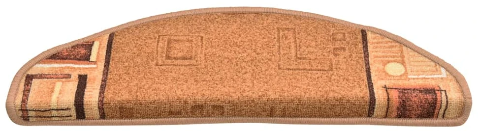 Lipnūs laiptų kilimėliai, 10vnt., smėlio spalvos, 65x21x4cm