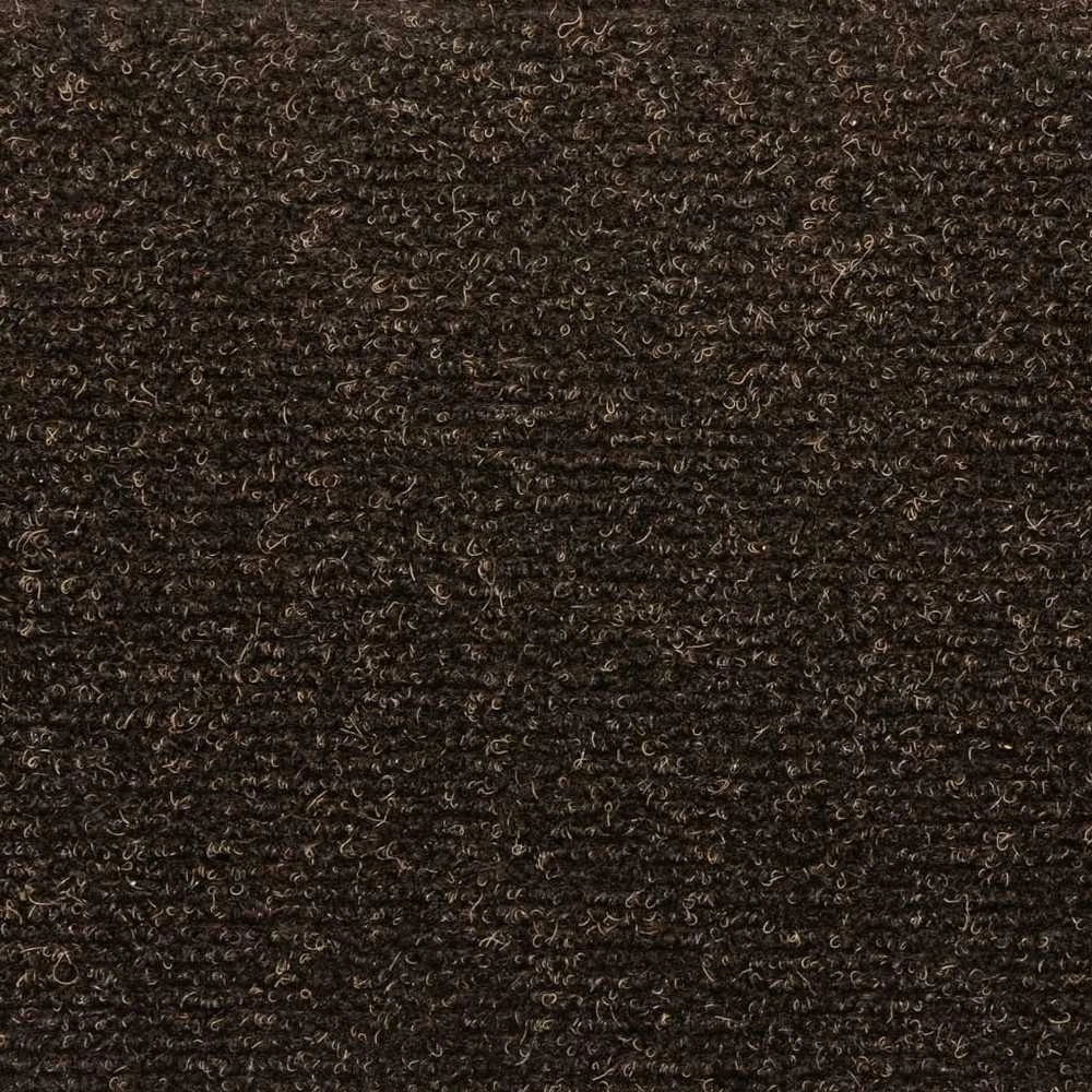Lipnūs laiptų kilimėliai, 10vnt., tamsiai rudi, 65x21x4cm