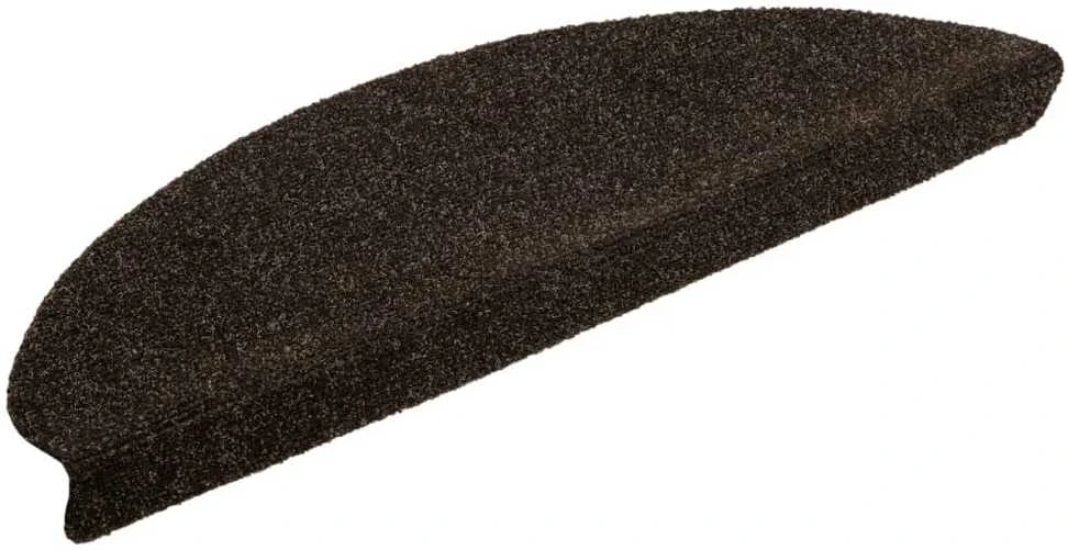 Lipnūs laiptų kilimėliai, 10vnt., tamsiai rudi, 65x21x4cm