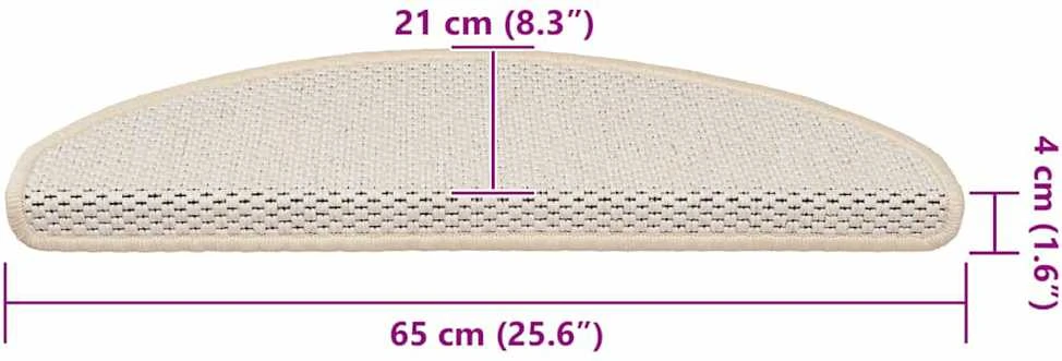Lipnūs laiptų kilimėliai, 15vnt., berber spalvos, 65x21x4cm
