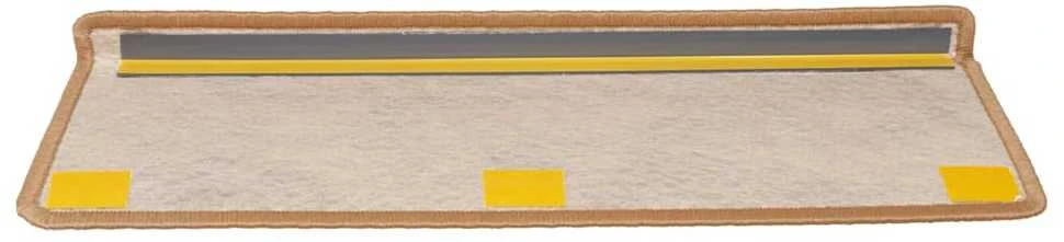 Lipnūs laiptų kilimėliai, 15vnt., oranžinės spalvos, 65x21x4cm