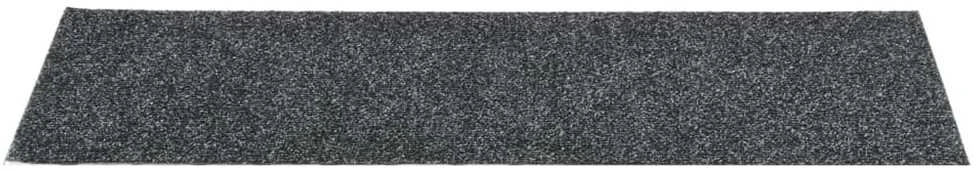 Lipnūs laiptų kilimėliai, 15vnt., pilki, 76x20cm, stačiakampiai