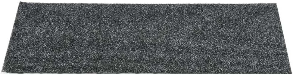 Lipnūs laiptų kilimėliai, 15vnt., pilki, 60x25cm, stačiakampiai