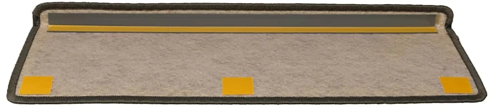 Lipnūs laiptų kilimėliai, 15vnt., pilki ir smėlio, 65x21x4cm