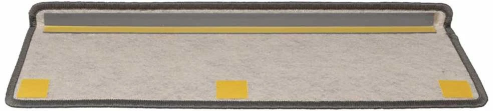 Lipnūs laiptų kilimėliai, 15vnt., pilki ir smėlio, 65x21x4cm