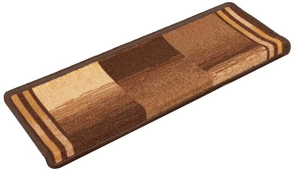 Lipnūs laiptų kilimėliai, 15vnt., rudos spalvos, 65x21x4cm