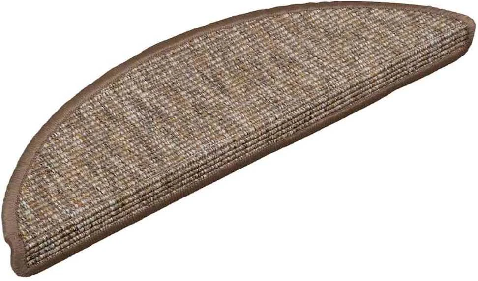 Lipnūs laiptų kilimėliai, 15vnt., šviesiai rudi, 56x17x3cm