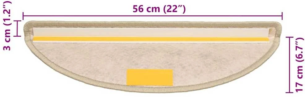 Lipnūs laiptų kilimėliai, 15vnt., šviesiai žali, 56x17x3cm