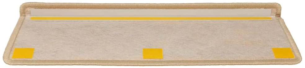 Lipnūs laiptų kilimėliai, 15vnt., šviesios smėlio, 65x21x4cm