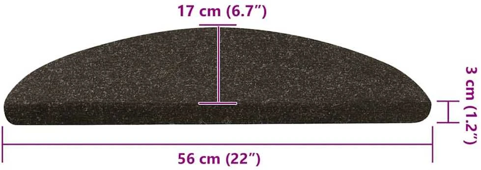 Lipnūs laiptų kilimėliai, 20vnt., antracito spalvos, 56x17x3cm