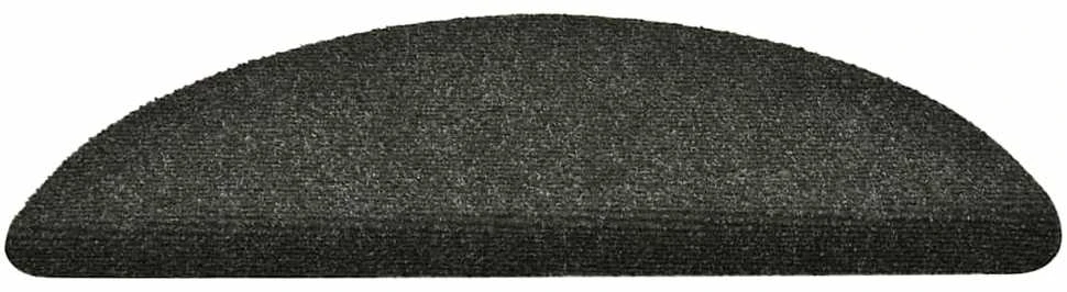 Laiptų kilimėliai, lipnūs, 30 vnt., 56x17x3 cm, antracito spalvos, pusapvaliai