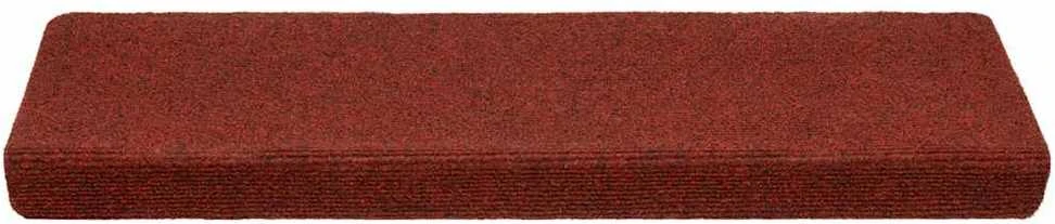 Laiptų kilimėliai, lipnūs, 20 vnt., 65x21x4 cm, bordo raudoni, stačiakampiai kraštai