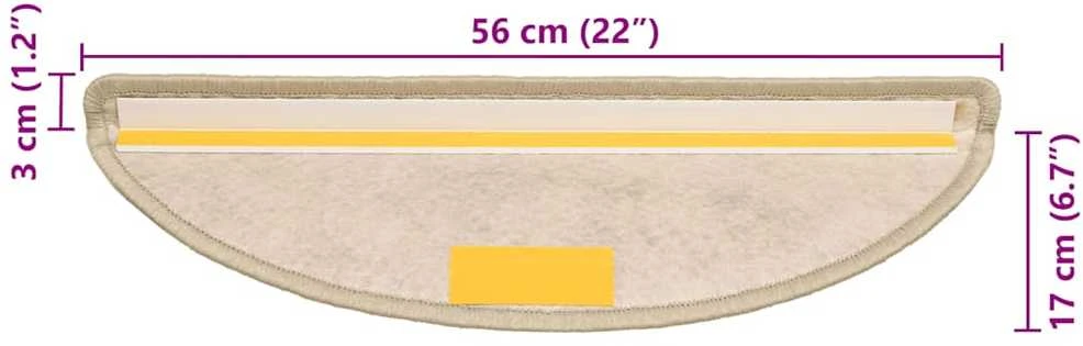 Lipnūs laiptų kilimėliai, 30vnt., šviesiai žali, 56x17x3cm