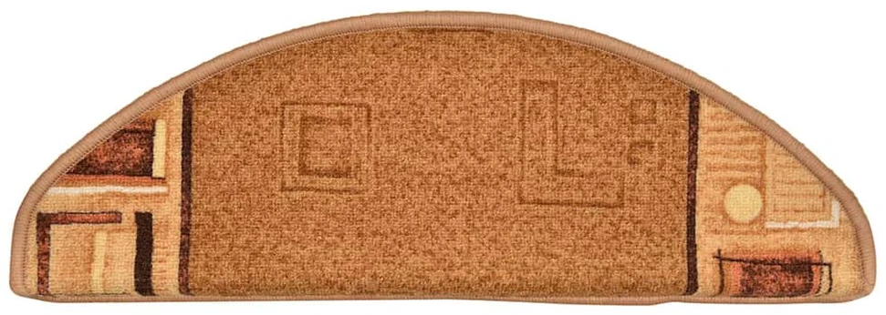 Lipnūs laiptų kilimėliai, 5vnt., smėlio spalvos, 65x21x4cm