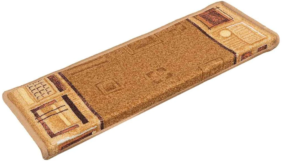 Lipnūs laiptų kilimėliai, 5vnt., smėlio spalvos, 65x21x4cm