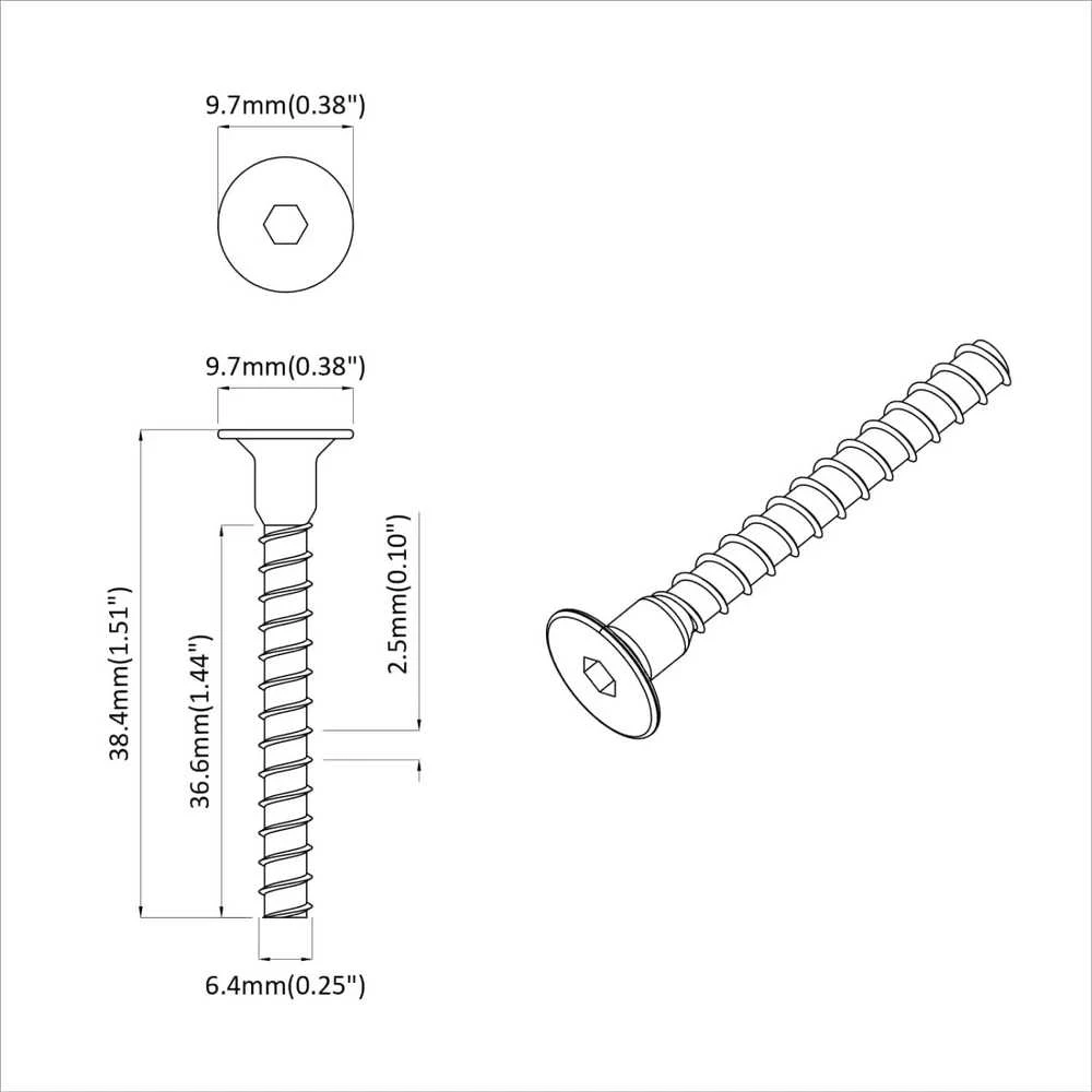 Lizdas su dangteliu varžtas 12 vnt. Juoda 7 x 40 mm Geležis