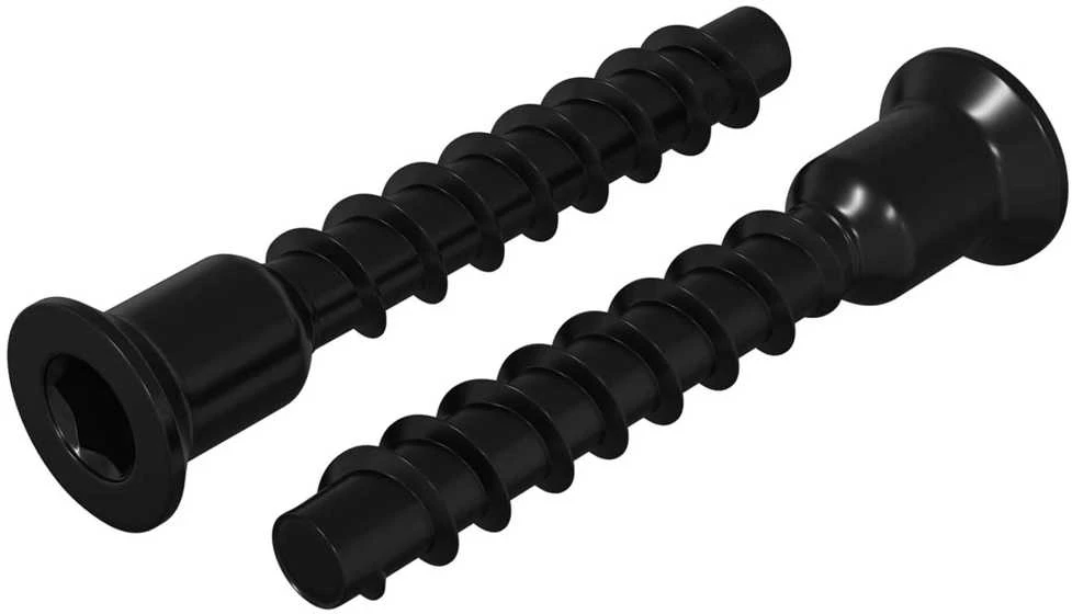 Lizdas su dangteliu varžtas 2 vnt. Juoda 7 x 40 mm Geležis