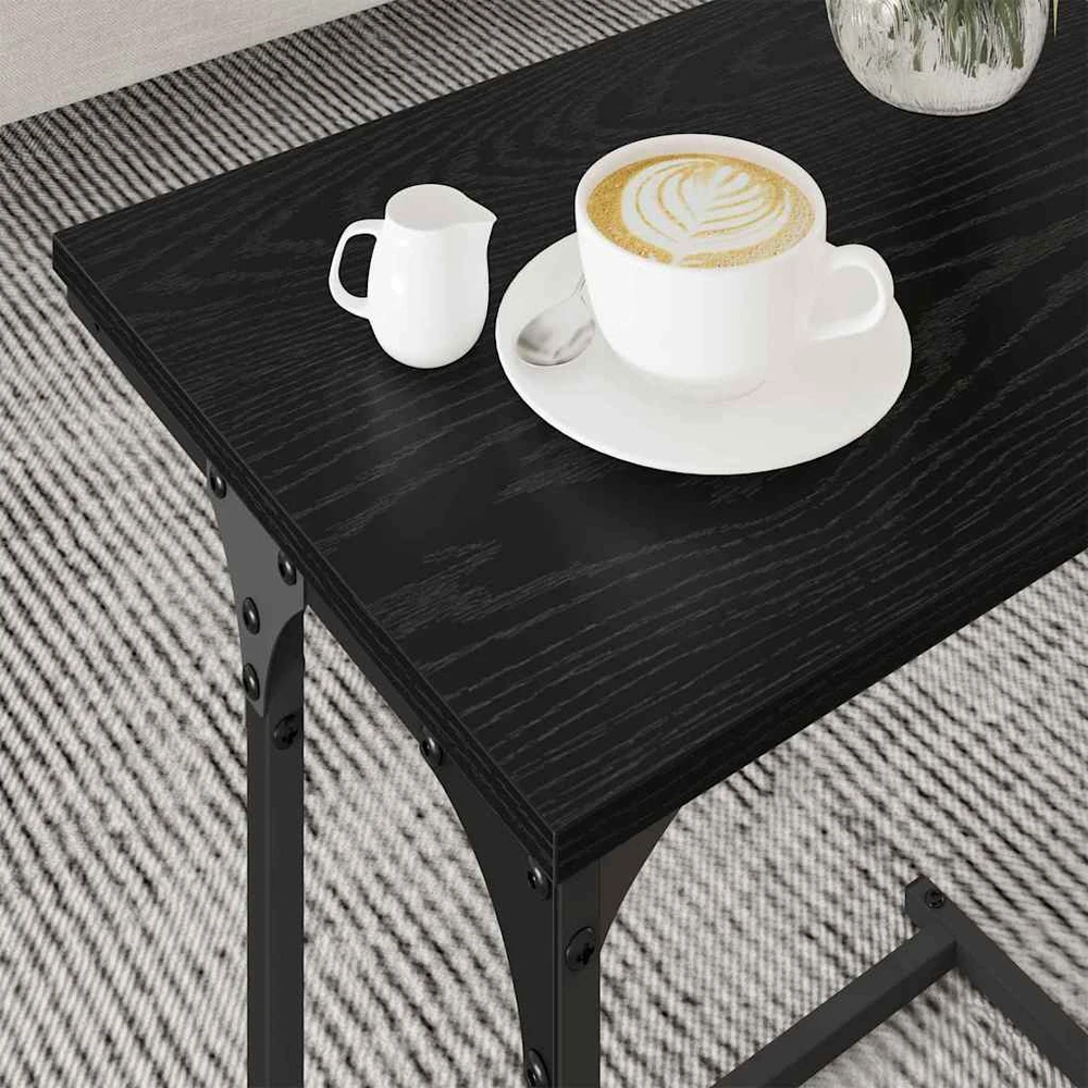 Lizdinių kavos stalas 3 vnt. juoda ąžuolo 50.5 x 35 x 53 cm