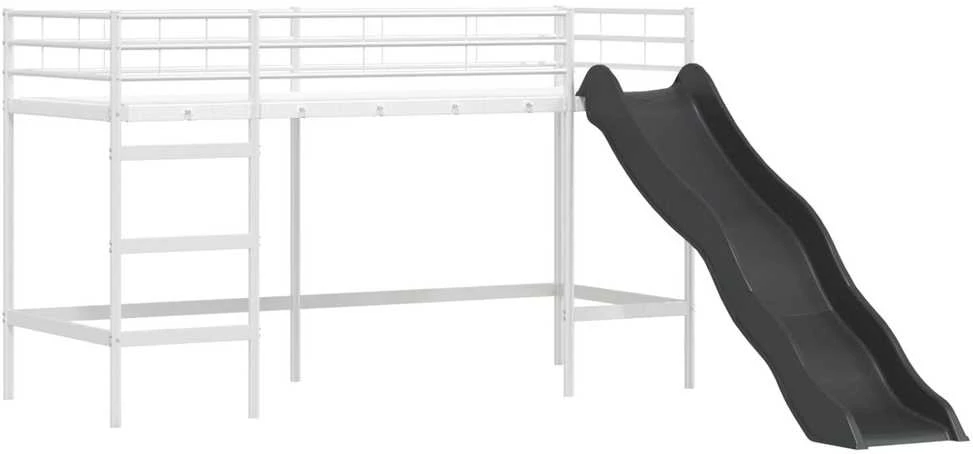 Vaikiška dvigulė lova Balta ir juoda 100 x 190 cm Metalas