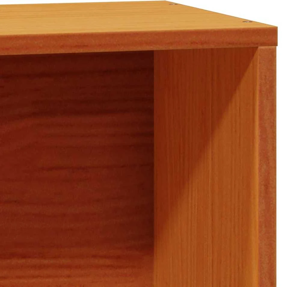 Lova be čiužinio/su knygų lentyna, vaško ruda, 100x200cm, pušis