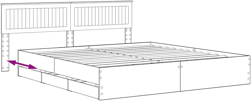 Lova Bed Frame with Storage and Headboard Artisan Oak 180 x 200 cm