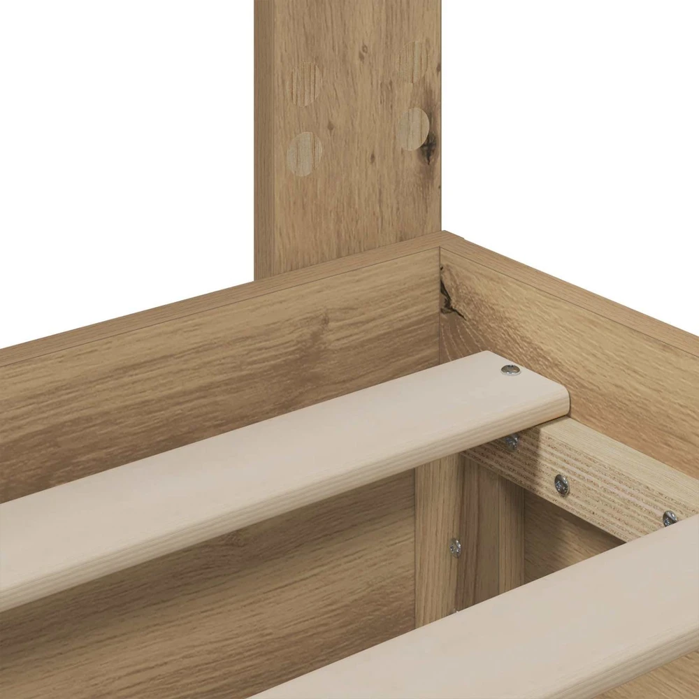 Lova Bed Frame with Storage and Headboard Artisan Oak 180 x 200 cm