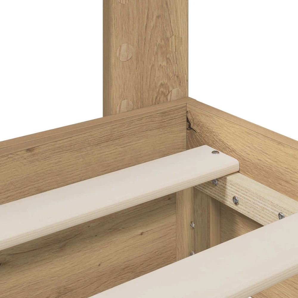 Lova Bed Frame with Storage and Headboard Artisan Oak 180 x 200 cm