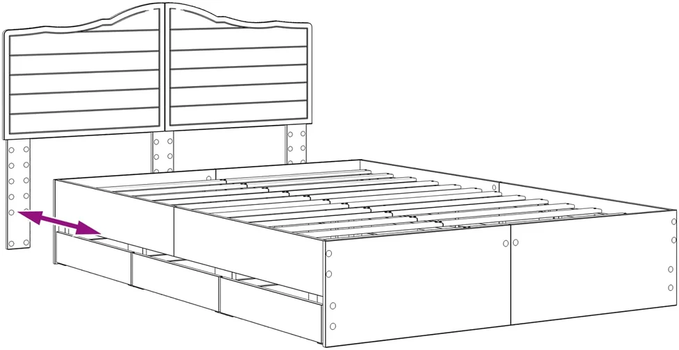 Lova Bed Frame with Storage and Headboard Artisan Oak 160 x 200 cm
