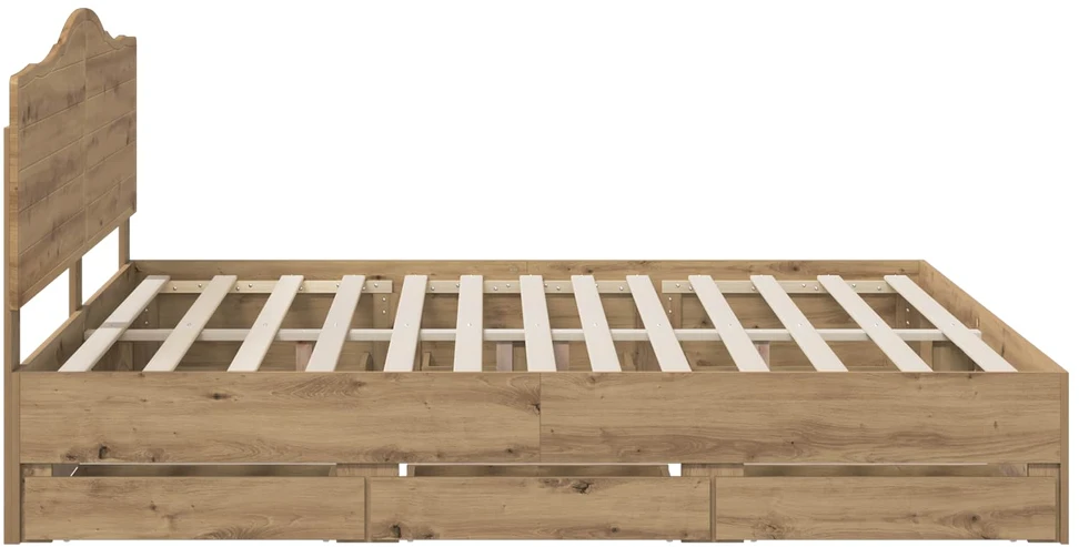 Lova Bed Frame with Storage and Headboard Artisan Oak 180 x 200 cm