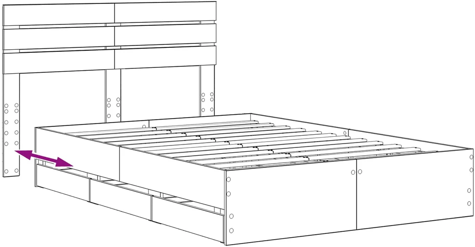 Lova Bed Frame with Storage and Headboard Artisan Oak 120 x 200 cm