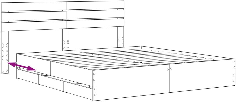 Lova Bed Frame with Storage and Headboard Artisan Oak 180 x 200 cm