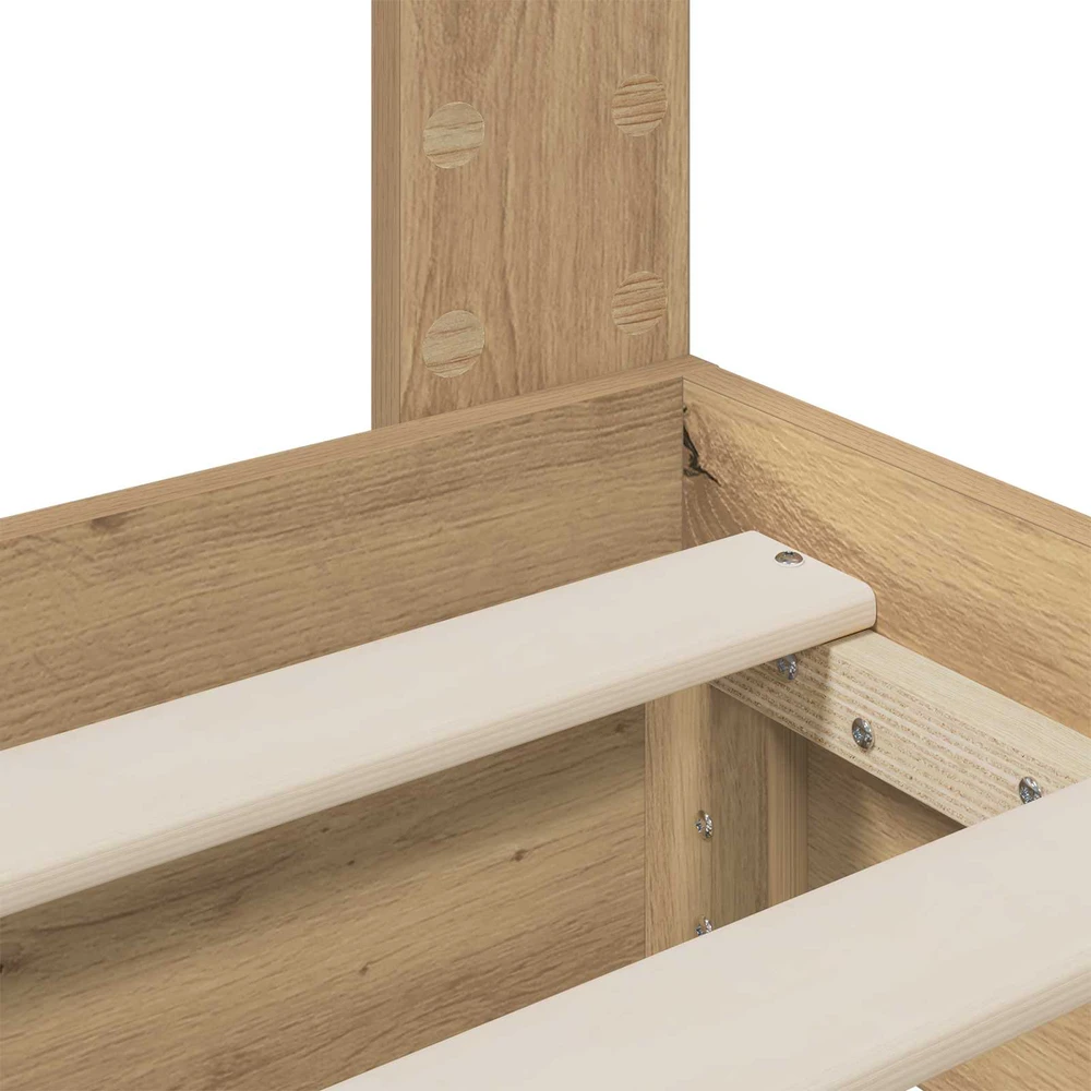 Lova Bed Frame with Storage and Headboard Artisan Oak 180 x 200 cm