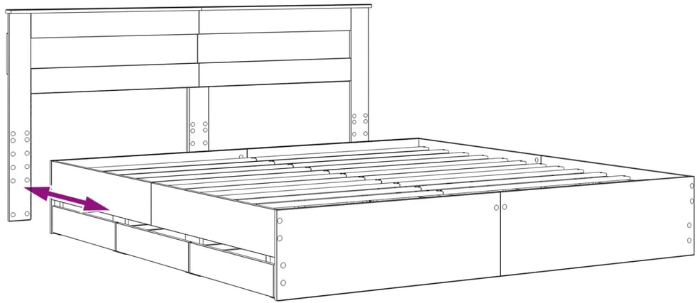 Lova Bed Frame with Storage and Headboard Artisan Oak 180 x 200 cm
