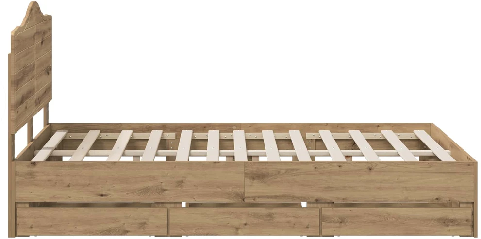 Lova Bed Frame with Storage and Headboard Artisan Oak 160 x 200 cm