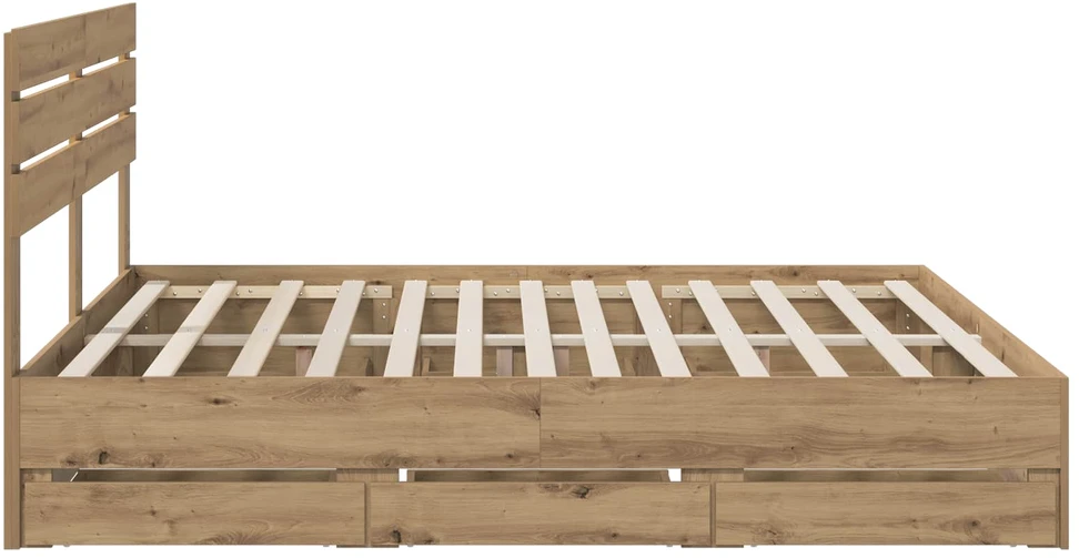 Lova Bed Frame with Storage and Headboard Artisan Oak 180 x 200 cm