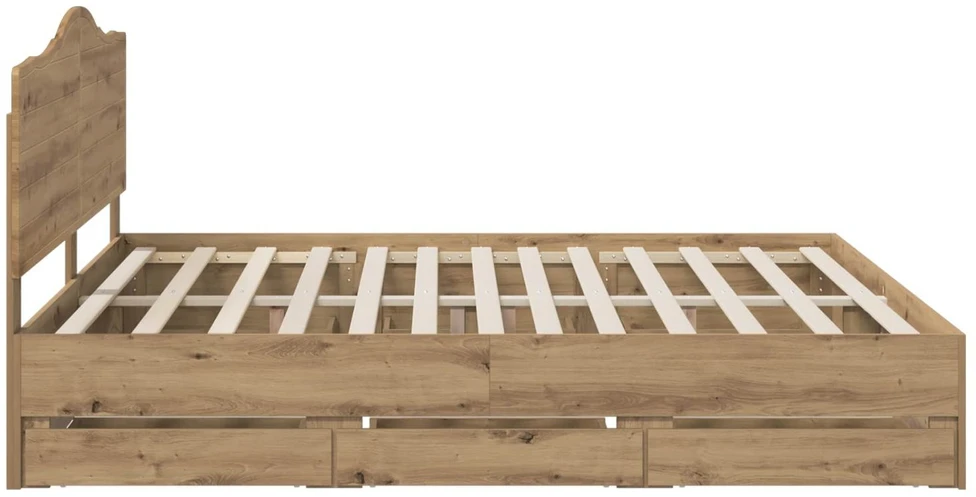 Lova Bed Frame with Storage and Headboard Artisan Oak 180 x 200 cm