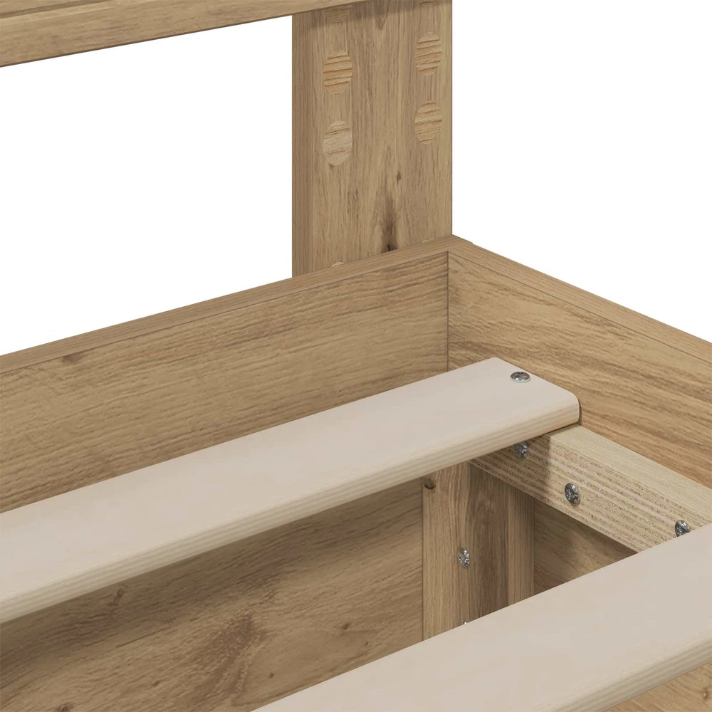 Lova Bed Frame with Storage and Headboard Artisan Oak 120 x 200 cm