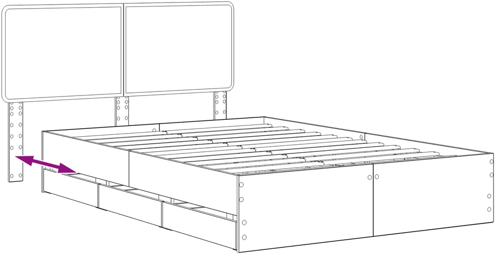 Lova Bed Frame with Storage and Headboard Artisan Oak 120 x 200 cm