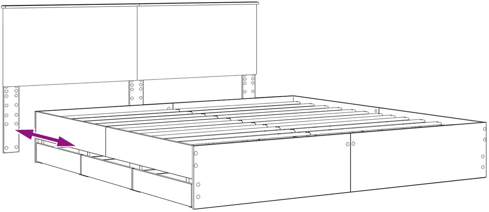Lova Bed Frame with Storage and Headboard Artisan Oak 180 x 200 cm