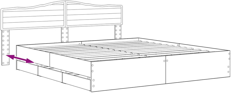 Lova Bed Frame with Storage and Headboard Artisan Oak 180 x 200 cm