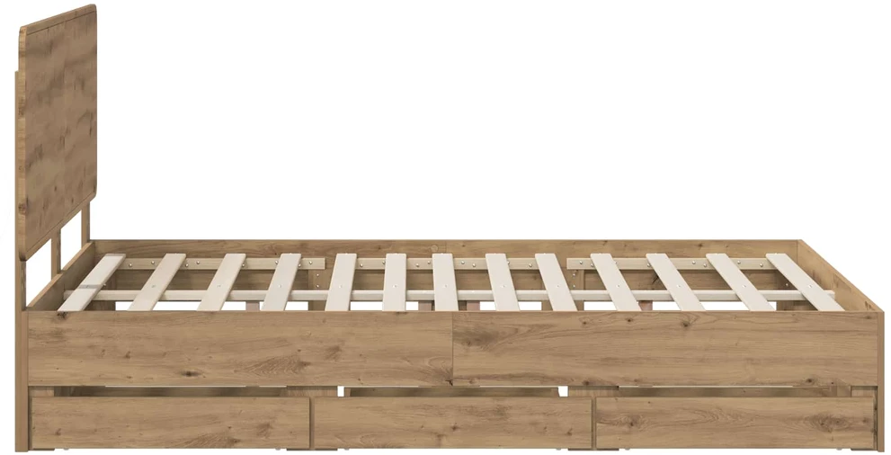 Lova Bed Frame with Storage and Headboard Artisan Oak 120 x 200 cm
