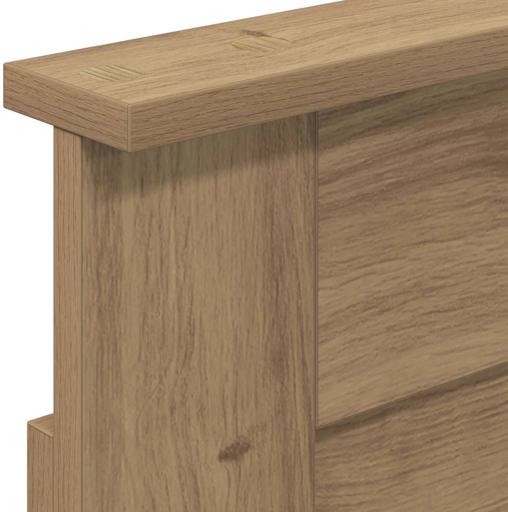 Lova Bed Frame with Storage and Headboard Artisan Oak 180 x 200 cm