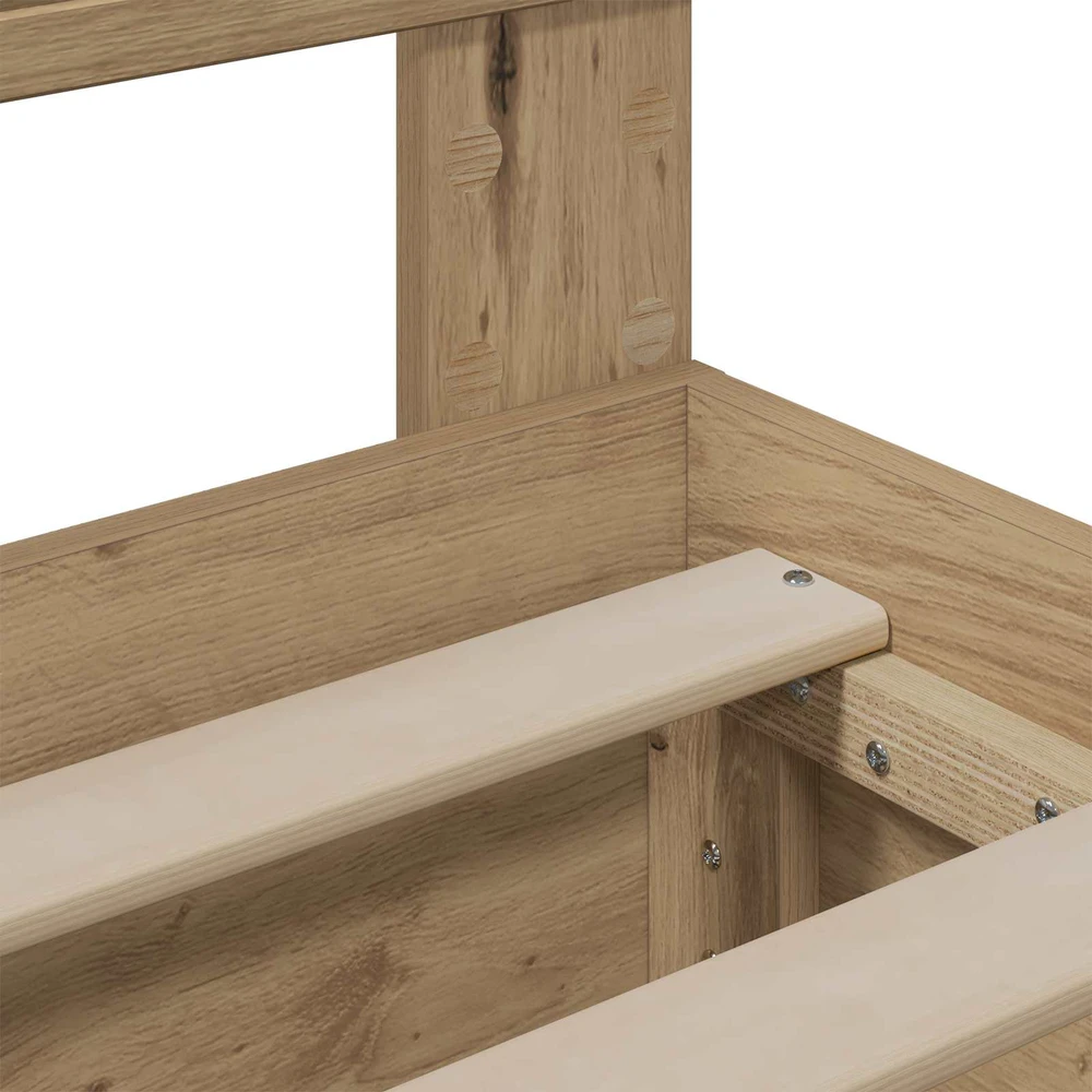 Lova Bed Frame with Storage and Headboard Artisan Oak 160 x 200 cm