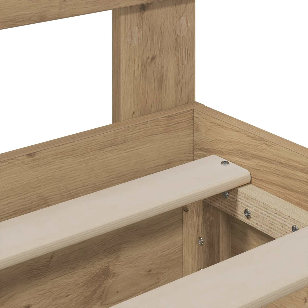 Lova Bed Frame with Storage and Headboard Artisan Oak 160 x 200 cm