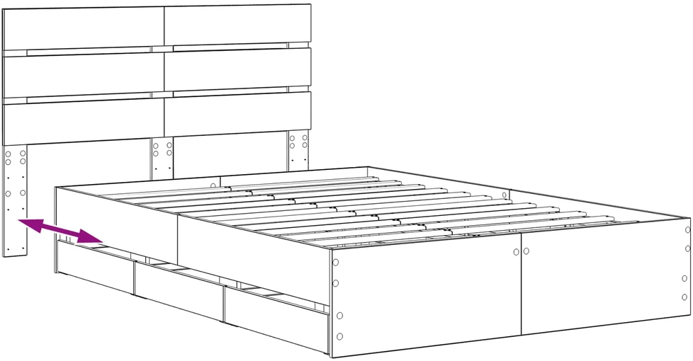 Lova Bed Frame with Storage and Headboard Artisan Oak 160 x 200 cm