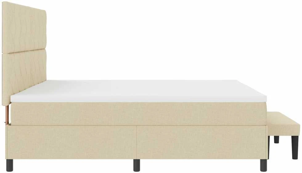 Kiemas lova su galvūgalio Kreminė 200 x 200 cm audinys