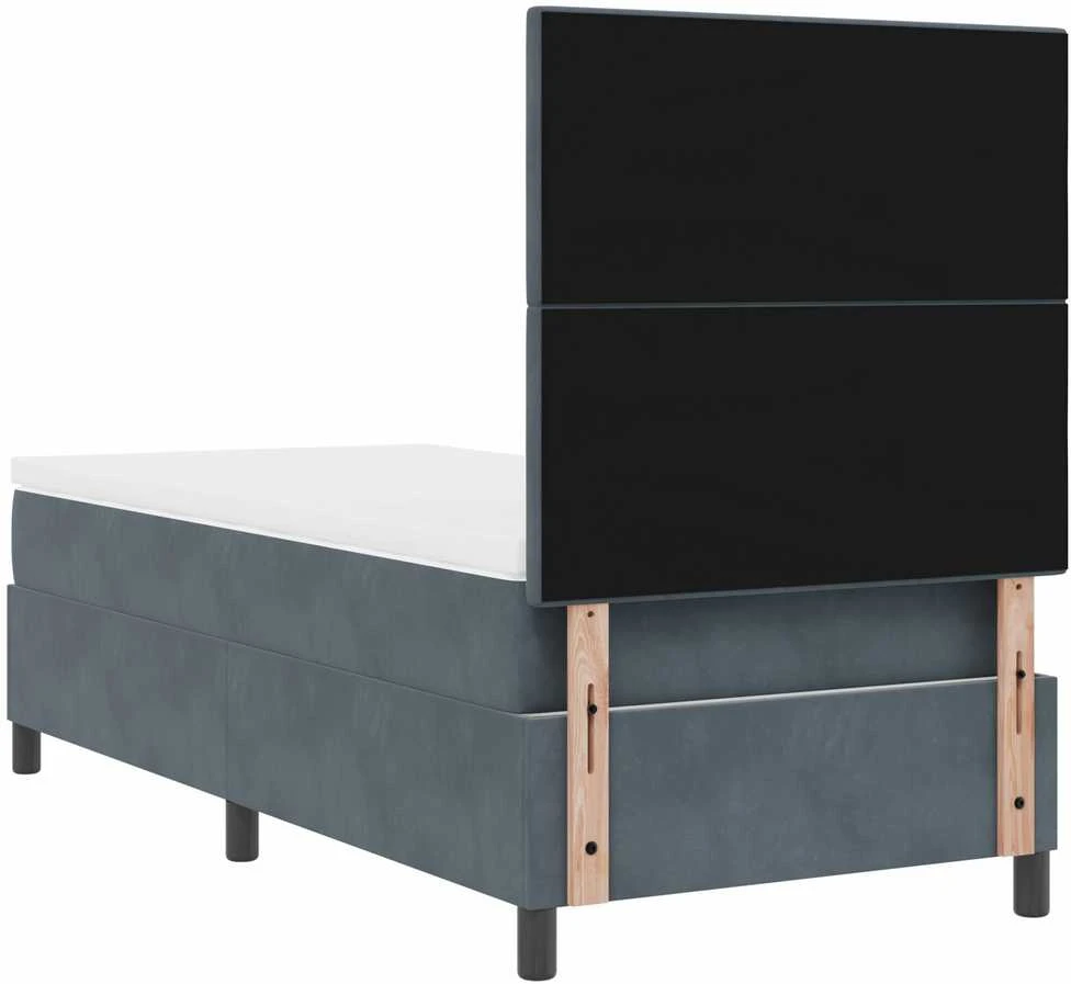 LED Čiužinio Lova Tamsiai pilka 90 x 190 cm Aksomas